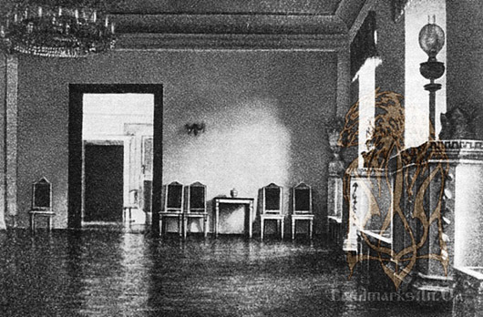Старовинна фотографія їдальні в палаці в Андрушівці
