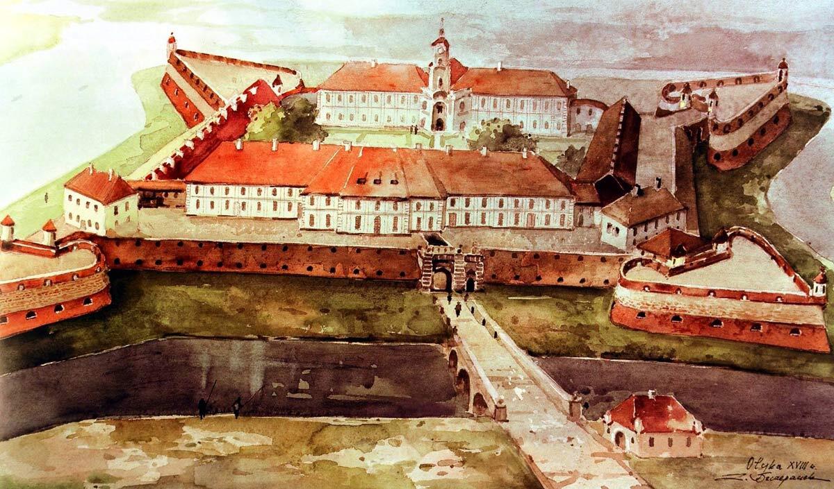 Замок Радзівіллів в Олиці Zamek Radziwiłłów w Ołyce - stan po przebudowie przez księcia Albrychta Stanisława ok. 1640 r.