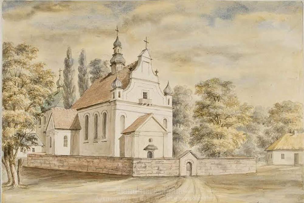 Малюнок костелу в Мацейові (Лукові) Наполеона Орди
