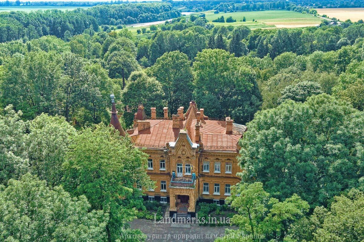 Aerial View of palaces and manors