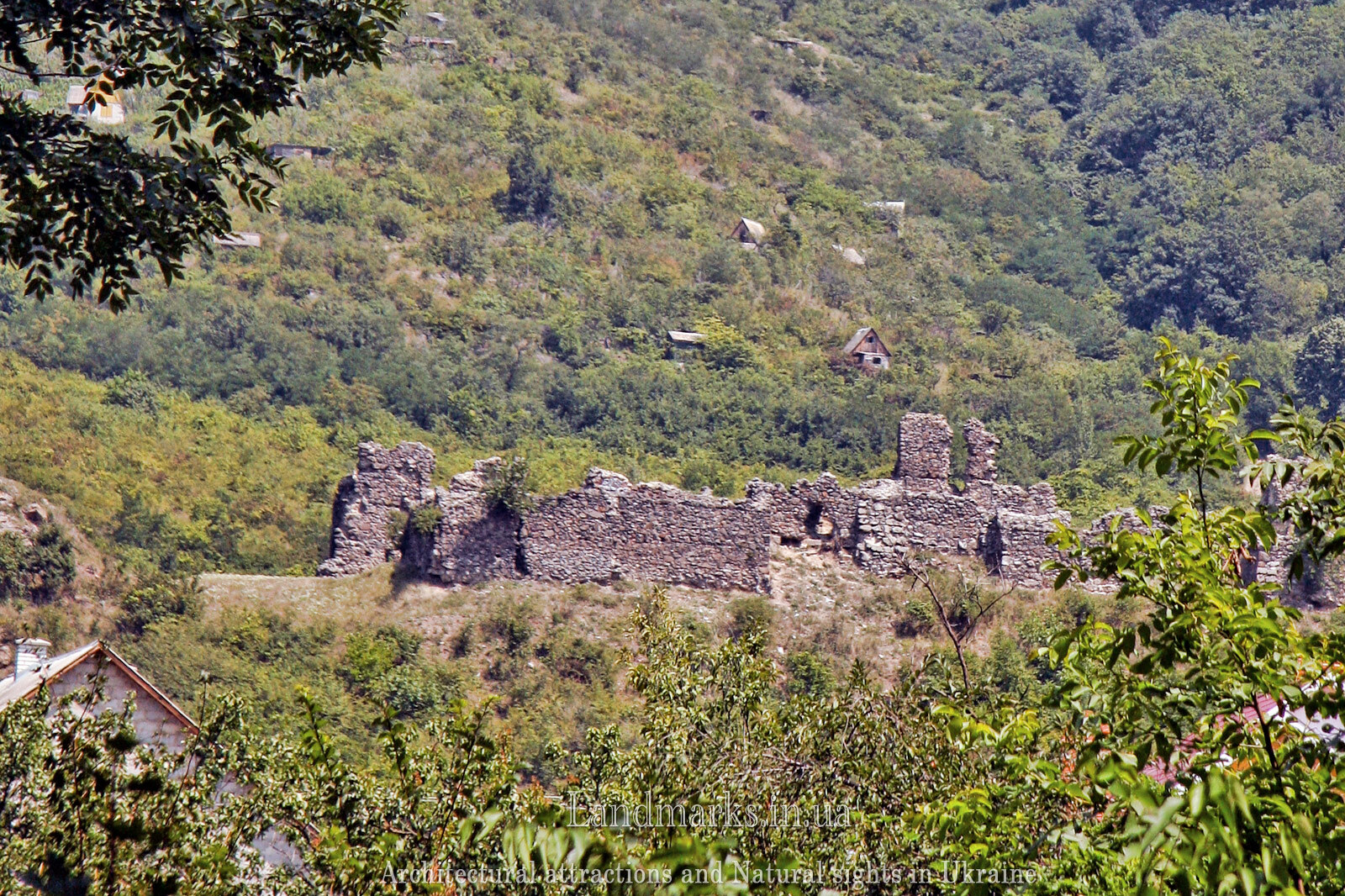 Ruins of a medieval fortress at the foot of Black Mountain