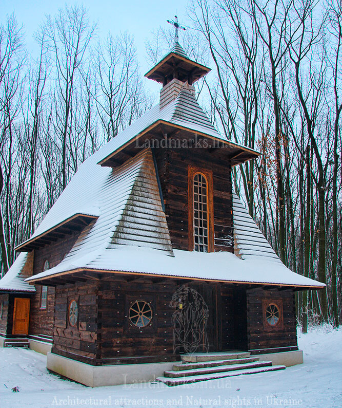 Wooden catholic church from Yazlivchyk is in museum Shevchenkiv Hai
