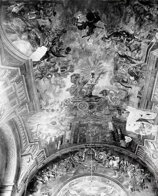 Архівна фотографія розписи стелі костелу у Варяжі. Архівна фотографія початку ХХ століття