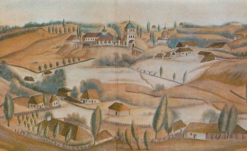 Дерманський монастир Малюнок О. Єжова, 1825 рік