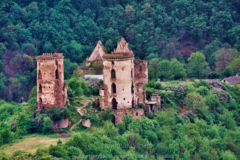 Класичний ракурс Червоногорода руїни замку та костела