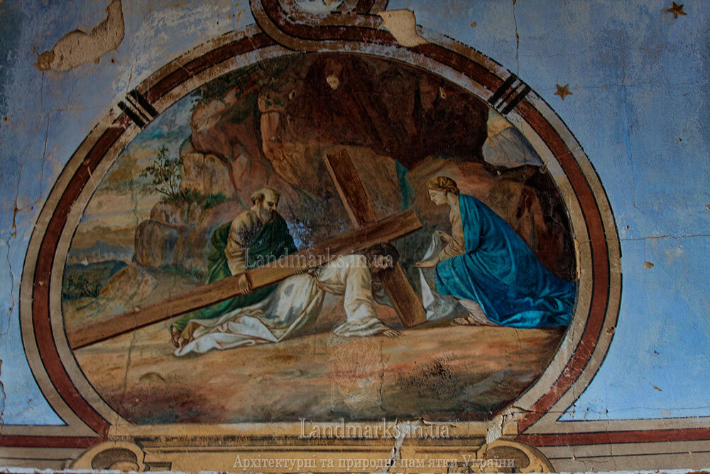 One of the scenes. Paintings in Kovalivka Catholic church in Kovalivka