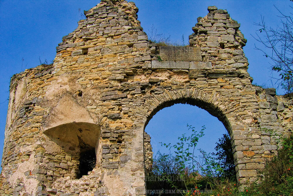 une imposante ruine d'une forteresse   Château de Sydoriv