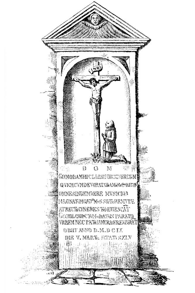 Малюнок надгробку Гомулки в Язлівці