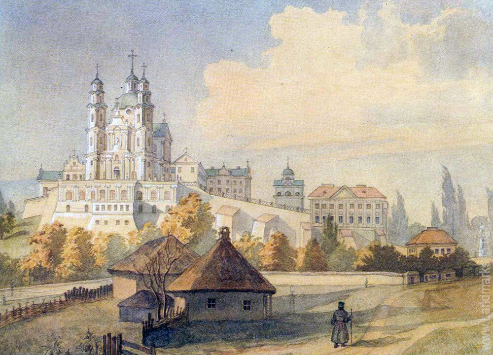 Pochaiv Lavra from the south, watercolor, October, 1846.